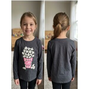 Cat & Jack Pup Corn Long Sleeve Grey - T-Shirt Size M (8)